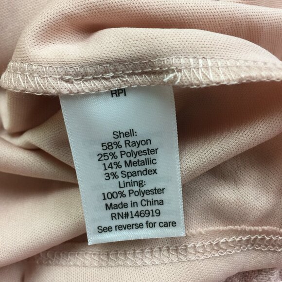 New! LC Lauren Conrad Wrap Dress S Woman Pink Metallic Knit Long Sleeve Ruffle - Picture 6 of 15